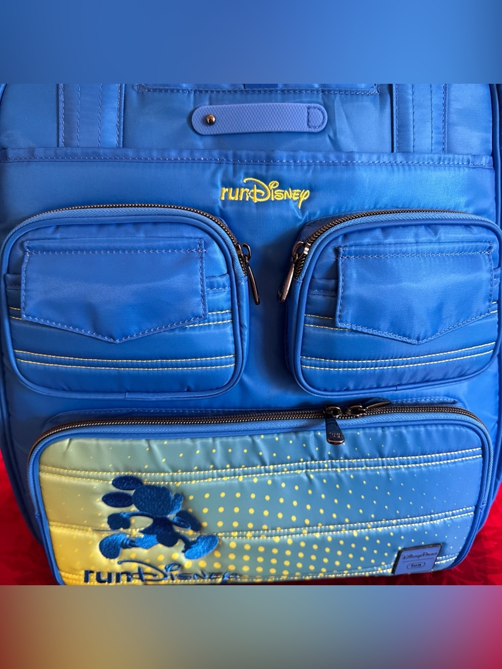 BNWT runDisney Disney Parks LUG Puddle Jumper Travel Bag Bright Blue Quilted